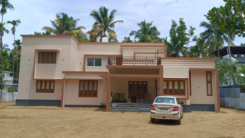Flat-box style house at Thrissur, Kerala.