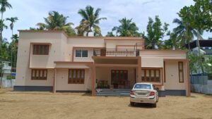 Flat-box style house at Thrissur, Kerala.