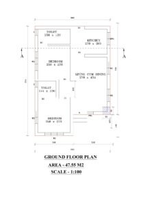 COMPACT 2BHK HOUSE PLAN AT THRISSUR