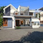 Elevation -contemporary house at Thrissur