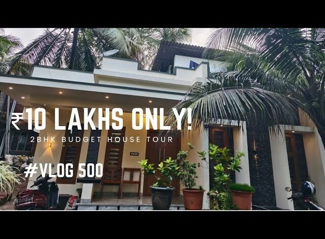 Exterior view of a compact 10 lakh budget home designed by Budget Homes, featuring marble flooring, a modern GS staircase, and spacious interiors with large windows for natural light. Perfect for small families seeking affordable yet stylish living spaces.